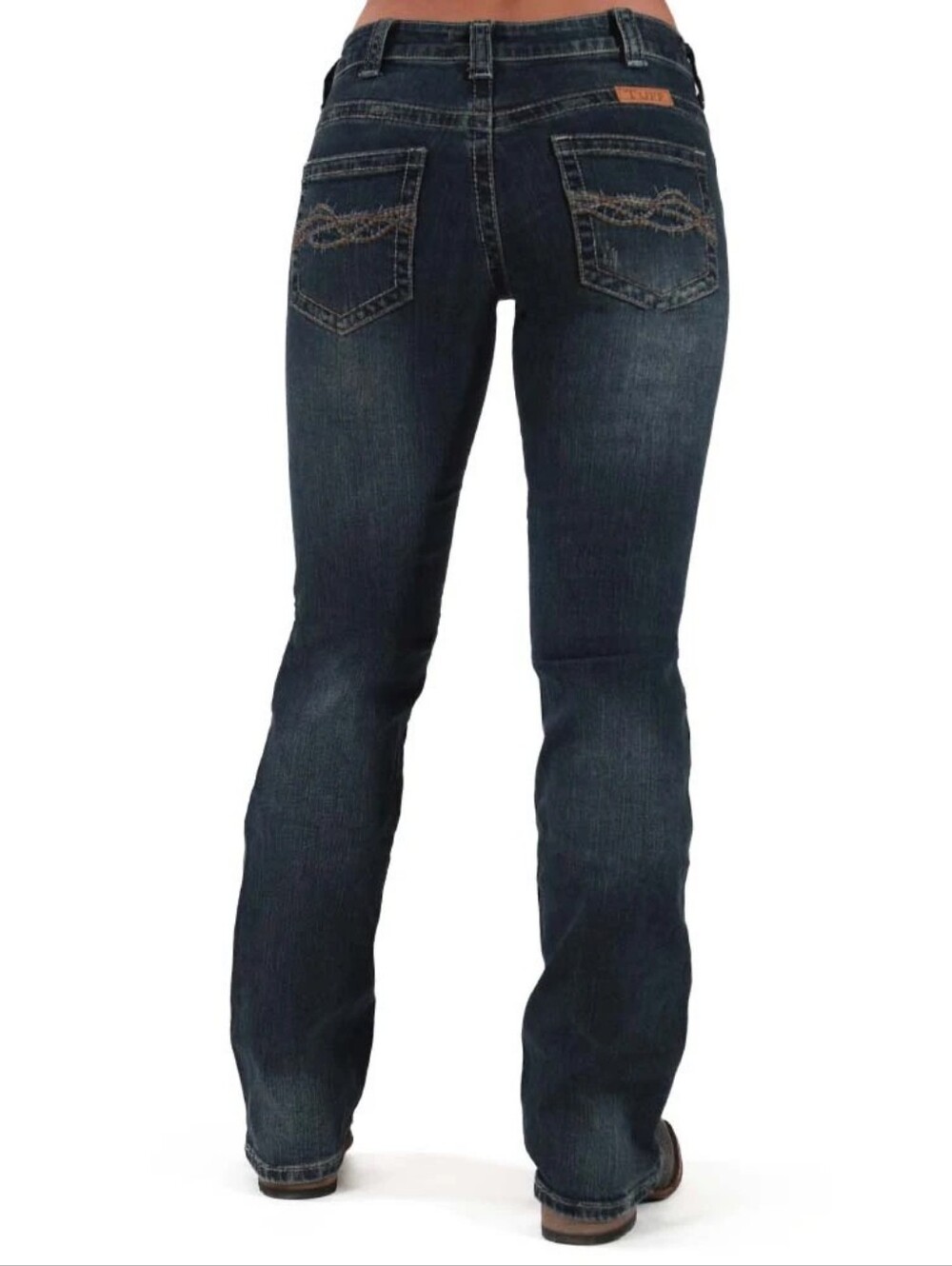 **SOLD** Cowgirl Tuff "Don't Fence Me In" Bootcut Blue Jean | Women's Size 27 - Picture 3 of 16